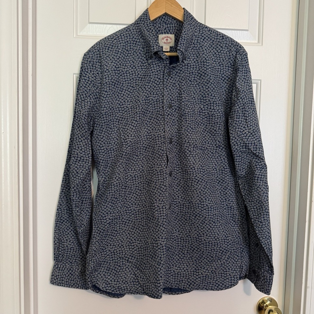 Brooks Brothers Red Fleece Blue Button Down Shirt  100% Cotton Men's Large
